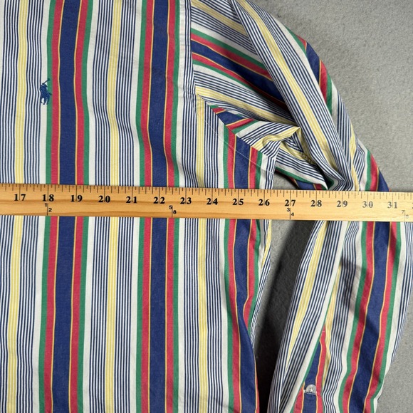 Polo Ralph Lauren Blake Mens Large Multi Color Striped Cotton Button Down Shirt - Picture 6 of 11
